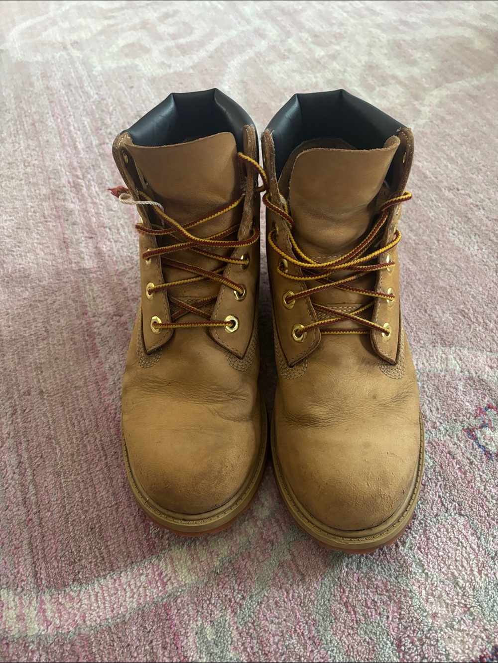 Timberland Boys' Wheat Tan Leather Lace-Up Boots